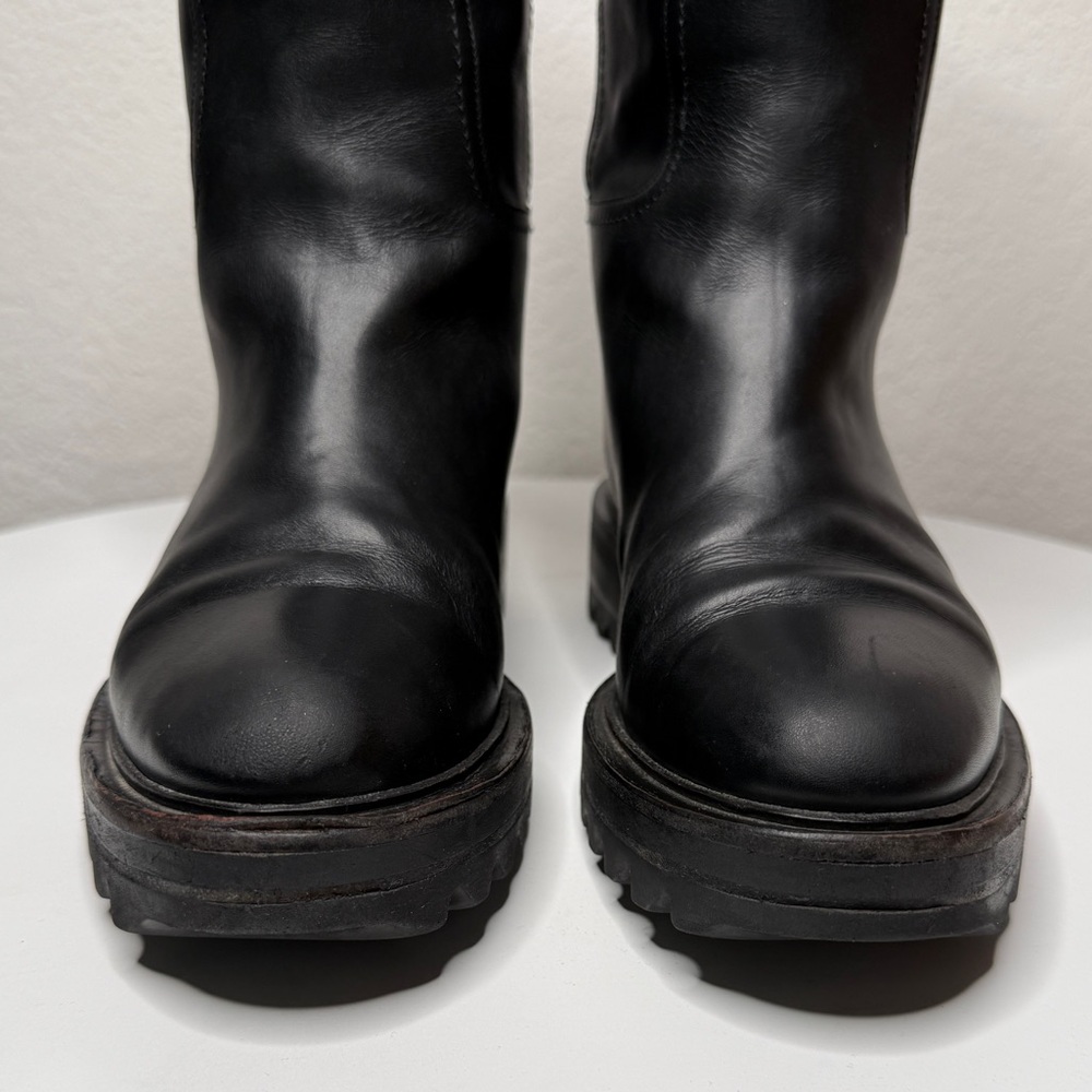 Tamara Mellon Easy Rider Black Leather Mid Calf Pull On Boots Size 6 - Picture 4 of 9